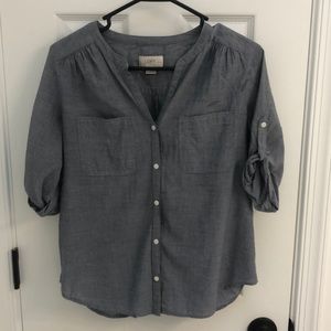 Lightweight Chambray Top LOFT